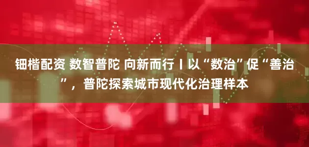 钿楷配资 数智普陀 向新而行〡以“数治”促“善治”，普陀探索城市现代化治理样本